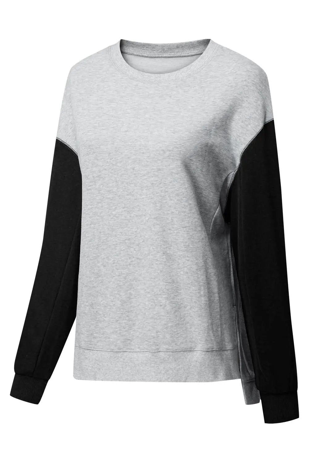 Chic gray drop shoulder pullover - Love Salve